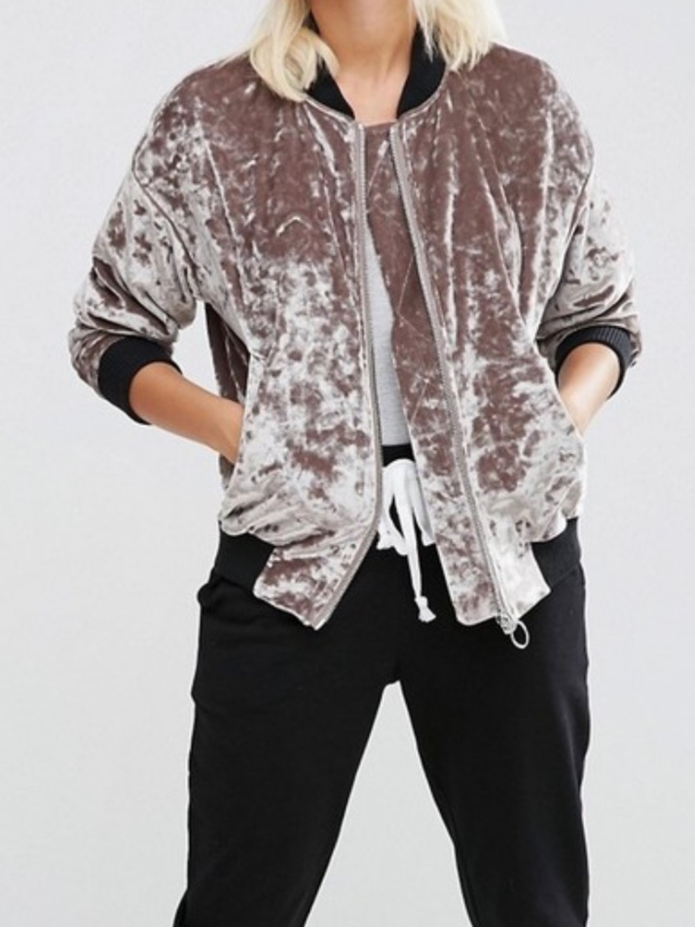 ASOS velvet bomber jacket